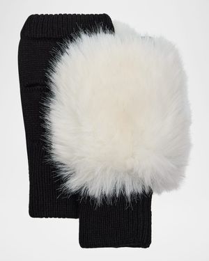 Faux Fox Fur Mittens