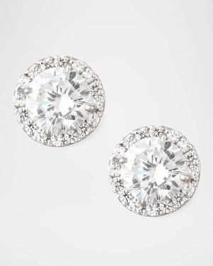 Sterling Silver 1.5ct Pave Stud Earrings