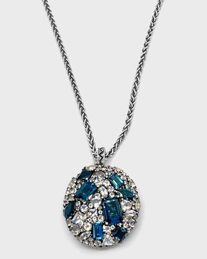 London Blue Topaz and Quartz Pendant