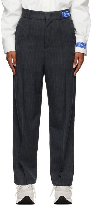 ADER error Gray Striped Trousers