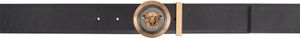 Versace Black Enamel Medusa Biggie Leather Belt