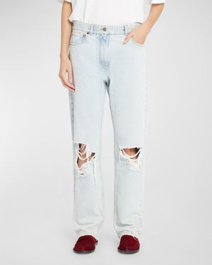 Burty Distressed Straight-Leg Jeans