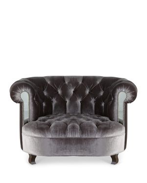 Rebecca Tufted Chair with Mirror Accents