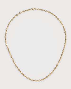 18K Yellow Gold Diamond Eyeglass Station Necklace, 16"L
