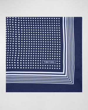 Men's Silk Polka Dot Pocket Square