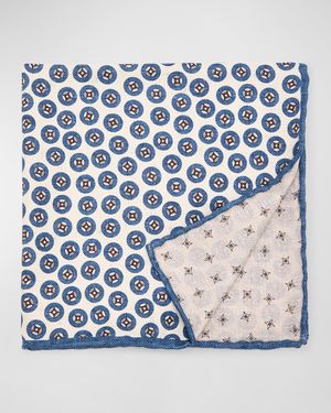 Men's Geometric Design Silk Pocket Square