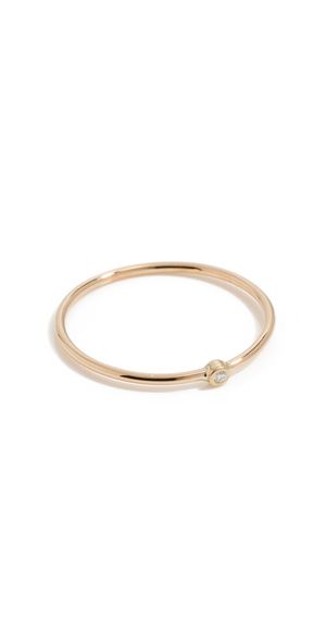 Zoe Chicco 14k Diamond Bezel Thin Gold Band Ring 14k Yellow Gold 6