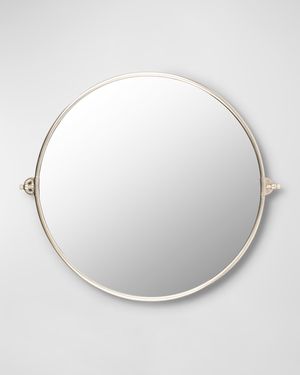 Burnish Silver Round Mirror, 32"