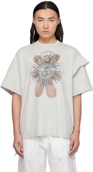Ottolinger T-shirt surdimensionné gris à assemblage déconstruit