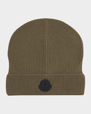 Men's Wool Beanie with Tonal Logo