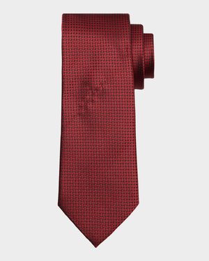 Men's Micro-Geometric Silk Tie