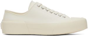 Jil Sander Baskets blanches à garniture caoutchoutée