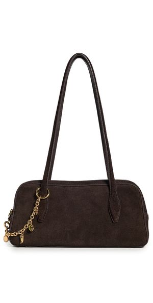 Madewell Suede Mini Charm Shoulder Satchel Dark Carob One Size