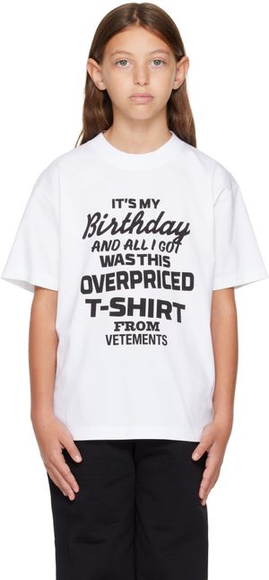 VETEMENTS Enfant | T-shirt Overpriced Birthday blanc