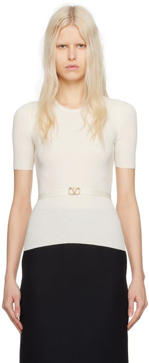 Valentino Off-White Belted Sweater