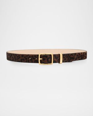 X Boyfriend Leopard Calf Hair Belt