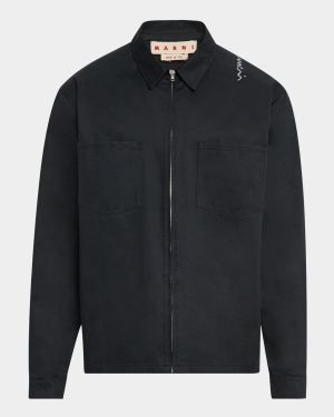 Men's Boxy Mending Logo Overshirt