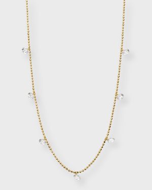 18K Yellow Gold Five-Station Floating Diamond Necklace (18K YG Small Floating Necklace)