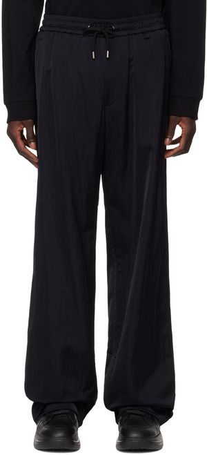 WOOYOUNGMI Black Drawstring Trousers