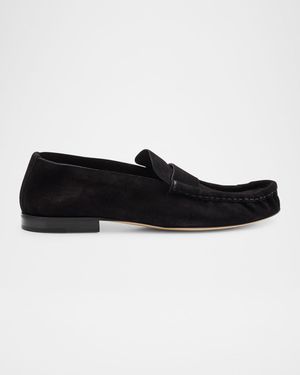 Calf Suede Slip-On Loafers