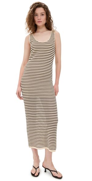 rag & bone Zoey Stripe Maxi Dress Beige Multi L