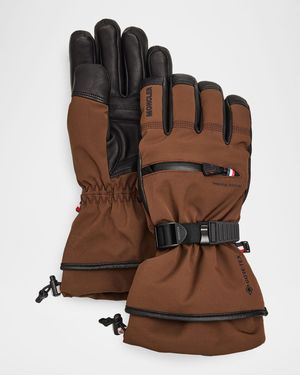 x Reusch Men's Leather and Stretch Nylon Padded Gloves with Pocket
