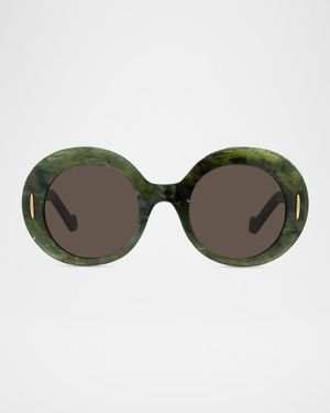 Men's Anagram Acetate and Nylon Round Sunglasses
