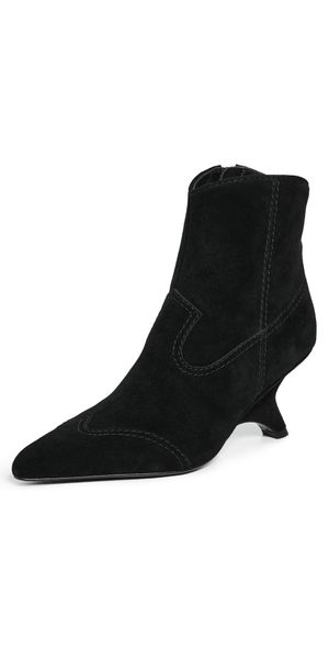SIMKHAI Shadow Suede Western Ankle Boots Black 35