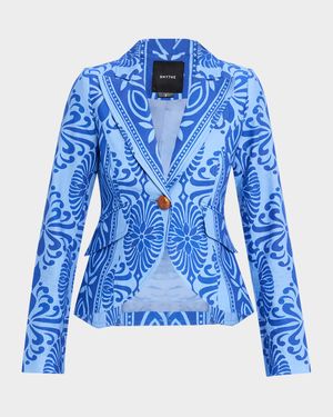 Graphic One-Button Blazer