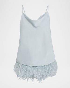 Eliza Feather Trimmed Camisole Top