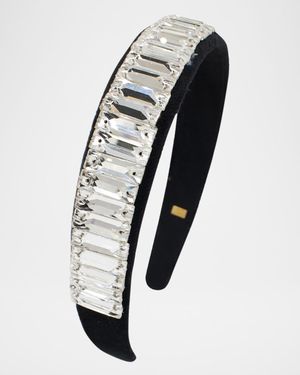 Girl's Velvet Headband W/ Faux Crystals