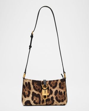 Lock Leopard-Print Shoulder Bag