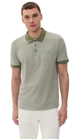 Theory Birdseye Polo Green Multi S