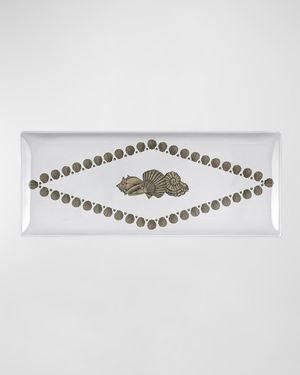 Rectangular Tray - Giro Di Conchiglie Gold Black White