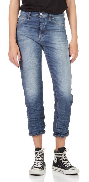 Please - Jean cropped délavé - Taille L - Bleu