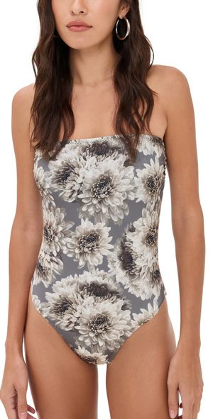 Norma Kamali Bishop One Piece Fall Flowers M