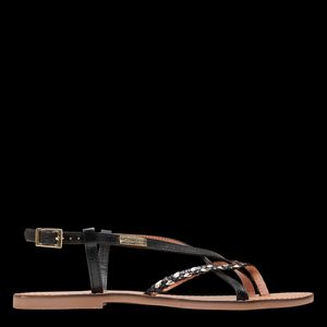 Les Tropeziennes Par M.belarbi - Sandales plates métallisées en cuir - Taille 41 - Noir