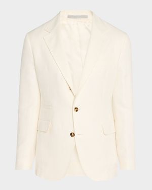 Men's Diagonal Twill Single-Breasted Sport Coat