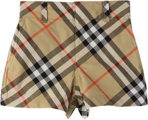Burberry Baby Beige Check Cotton Shorts