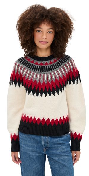 Polo Ralph Lauren Wool Blend Long Sleeve Crew Neck Sweater Authentic Cream Multi XL