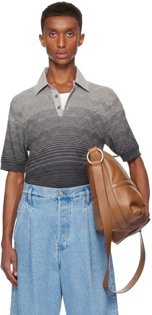 Missoni Gray Short Sleeve Polo