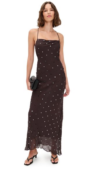 Bec + Bridge Arielle Slip Maxi Dress Dark Chocolate 16