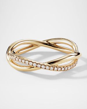 DY Infinity Band Ring with Diamonds in 18K Gold, 4.18mm