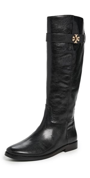 Tory Burch T Lock Riding Boots Perfect Black 9