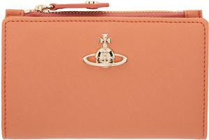 Vivienne Westwood Orange Saffiano Slim Flap Card Holder