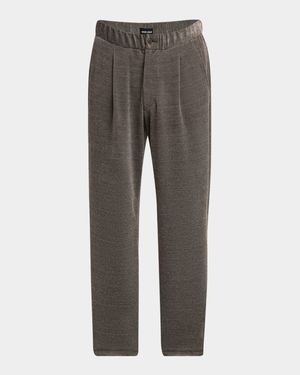 Men's Heathered Chenille Relaxed Pleated Pants