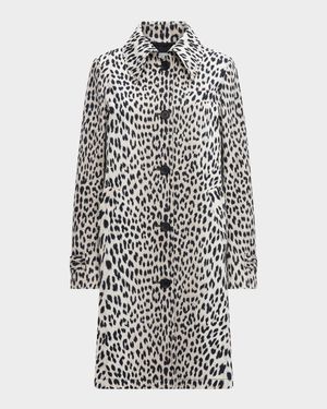 Alaine Animal-Print Car Coat