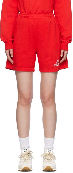 Sporty & Rich Red Prep Shorts