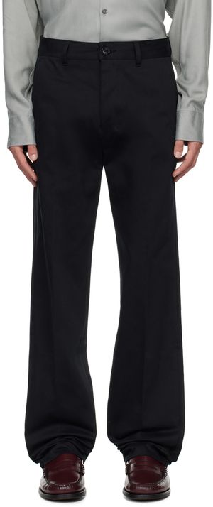 AMI Paris Black Straight Trousers