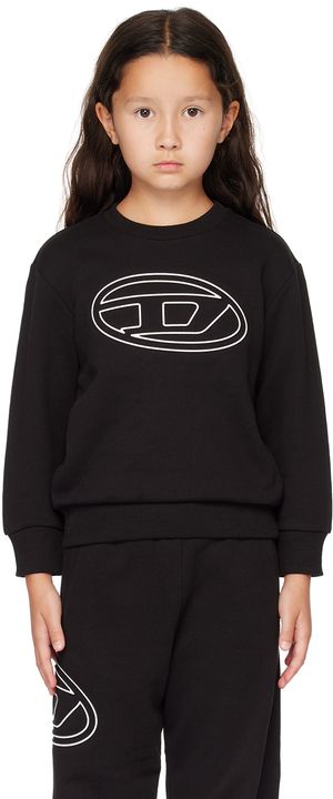 Diesel Kids Black Smartbigoval Over Sweatshirt